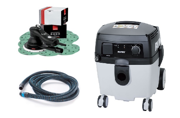 Ponceuse RUPES SKORPIO + Aspirateur RUPES S130EL + 300 disques + tuyau