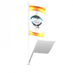 Mât. Aluminium Blanc - 6m Ø60mm - livré avec pommeau, drisse et taquet