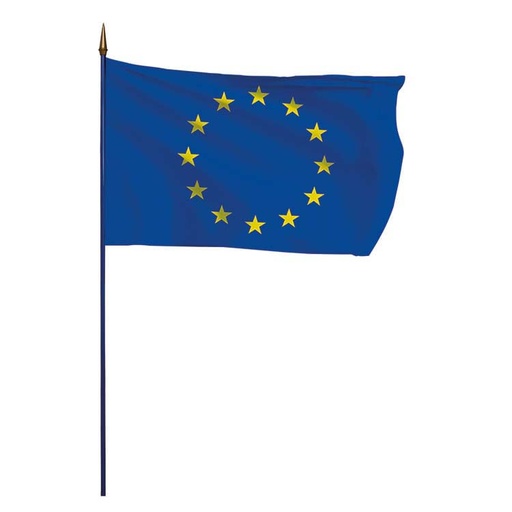 Drapeau. 100x150 Europe hampe bleue