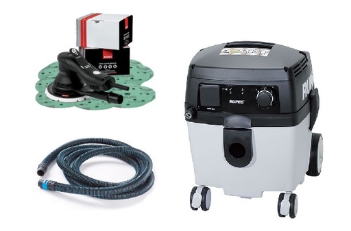 Ponceuse RUPES SKORPIO + Aspirateur RUPES S130EL + 300 disques + tuyau
